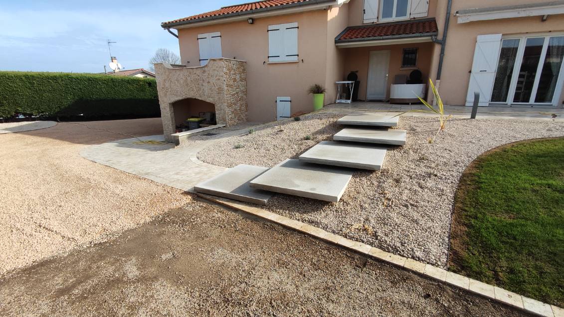 paysagiste, aménagement,marches suspendues